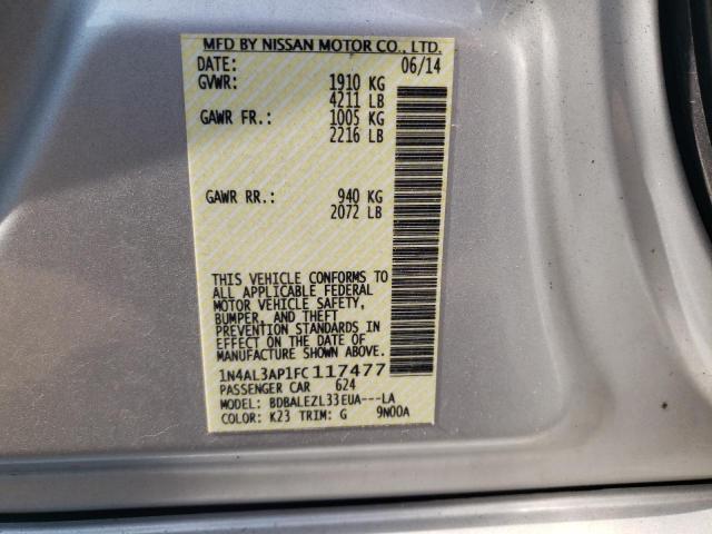 2015 NISSAN ALTIMA 4D 1N4AL3AP1FC117477