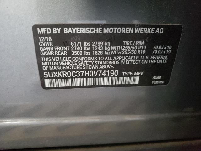 5UXKR0C37H0V74190 2017 BMW X5, photo no. 13