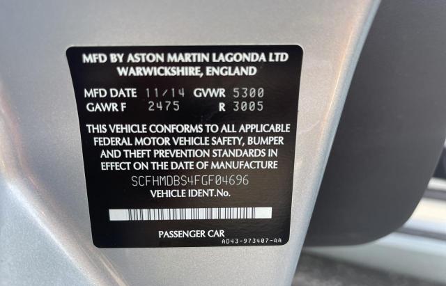 VIN SCFHMDBS4FGF04696 2015 Aston Martin Rapide, S no.10