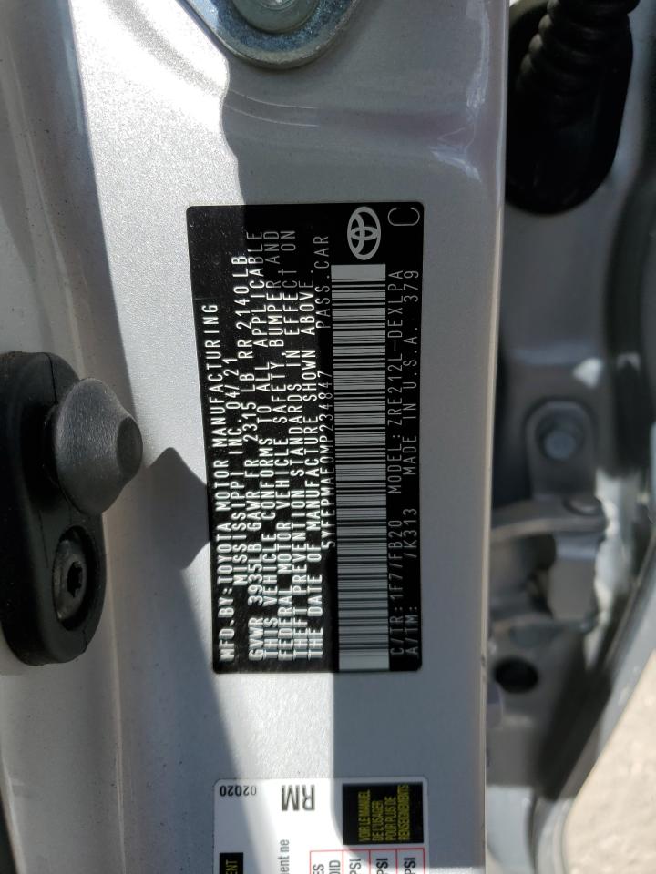 5YFEPMAE0MP234847 TOYOTA COROLLA 2021