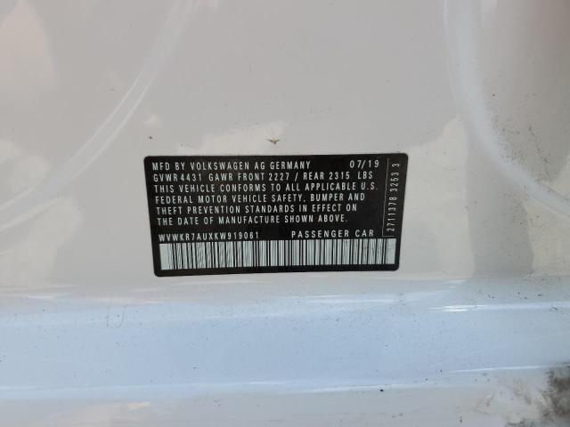 2019 VOLKSWAGEN E-GOLF SE - WVWKR7AUXKW919061