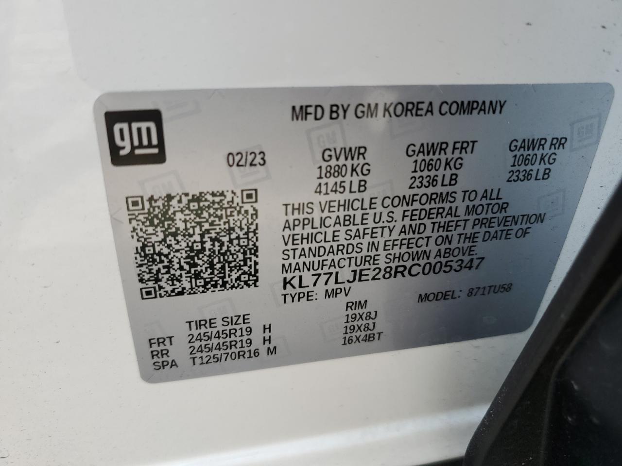 KL77LJE28RC005347 CHEVROLET TRAX 2RS 2024