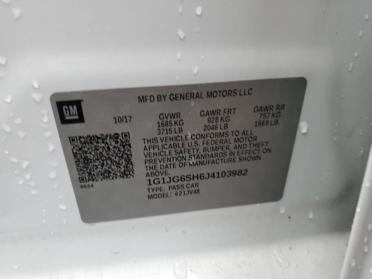 1G1JG6SH6J4103982 CHEVROLET SONIC 2018