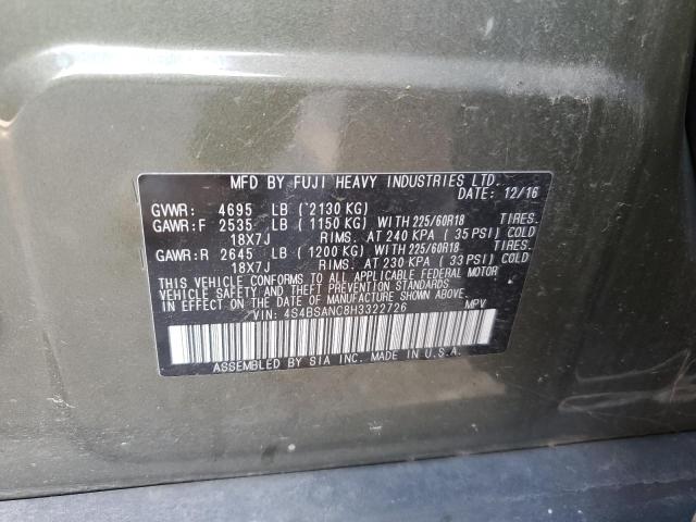 4S4BSANC8H3322726 Subaru Outback 2.5i Limited