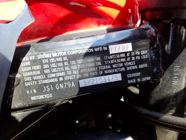 2000 SUZUKI GSX600 F - JS1GN79A3Y2103475