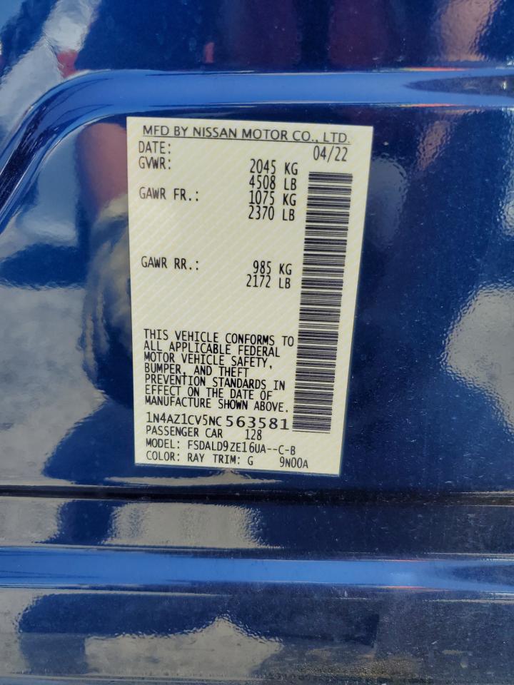 1N4AZ1CV5NC563581 NISSAN LEAF 2022