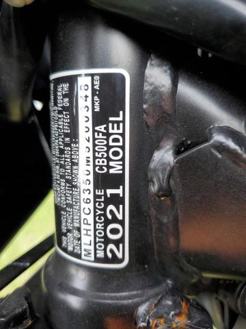 2021 HONDA CB500 FA - MLHPC6350M5200348