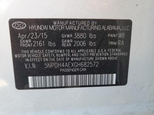 5NPDH4AEXGH682572 Hyundai ELANTRA SE