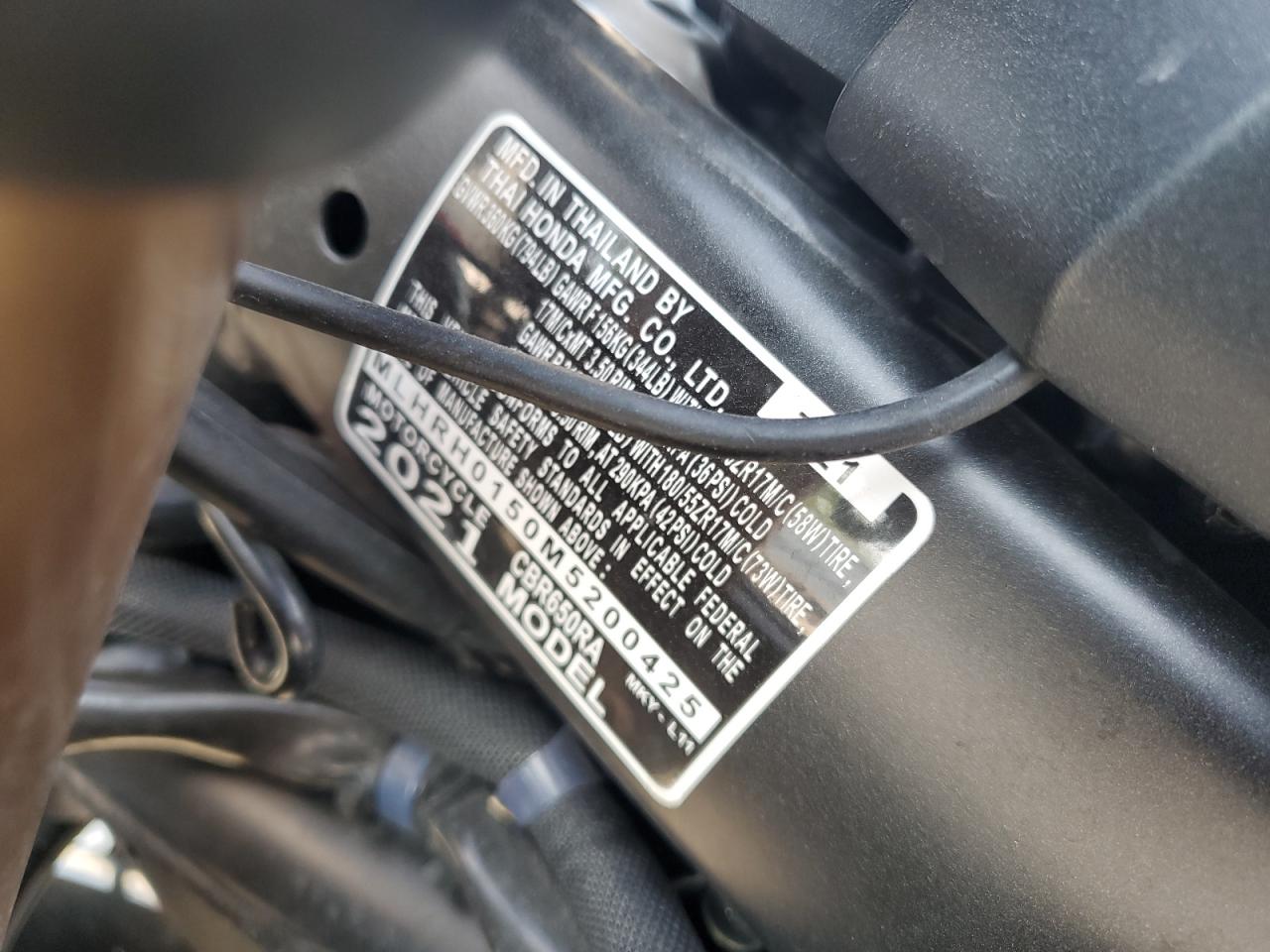MLHRH0150M5200425 HONDA CBR CYCLE 2021