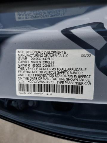 1HGCV3F27NA038773 Honda Accord Hybrid Sport
