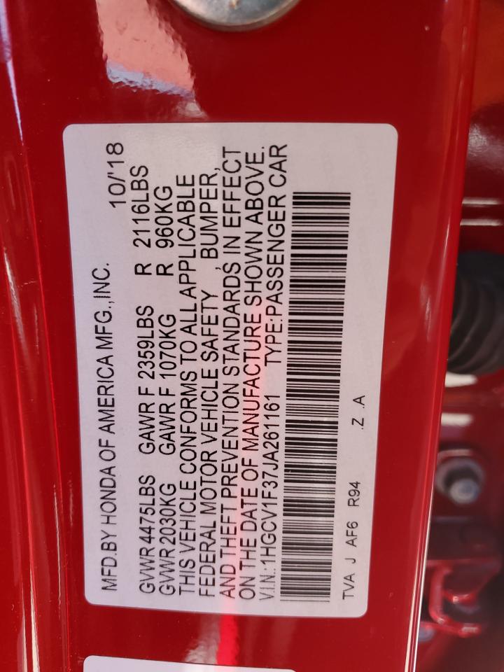 1HGCV1F37JA261161 HONDA ACCORD 2018