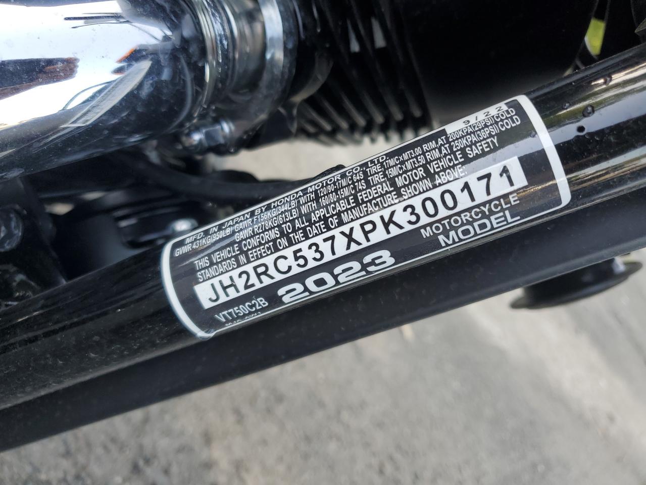 JH2RC537XPK300171 HONDA VT CYCLE 2023
