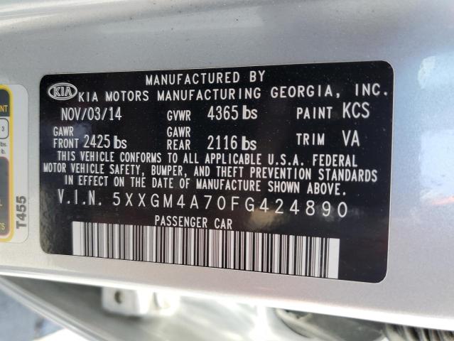 5XXGM4A70FG424890 KIA Optima Lx