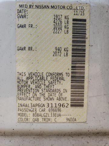 1N4AL3AP6GN311962 Nissan ALTIMA 2.5