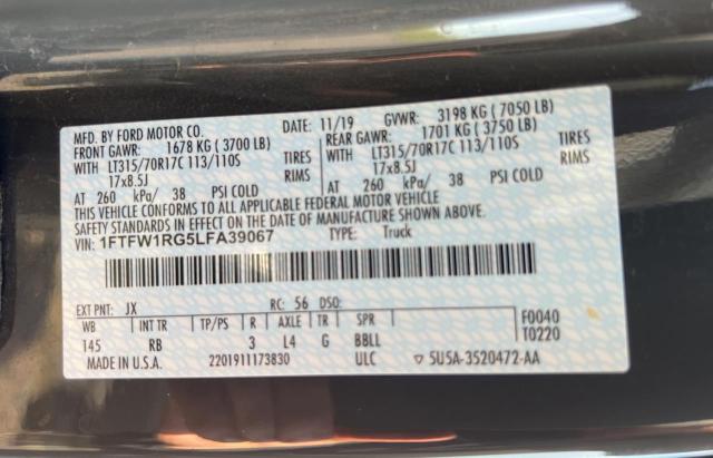 1FTFW1RG5LFA39067 Ford F150 Raptor