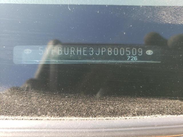 5YFBURHE3JP800509 Toyota COROLLA L