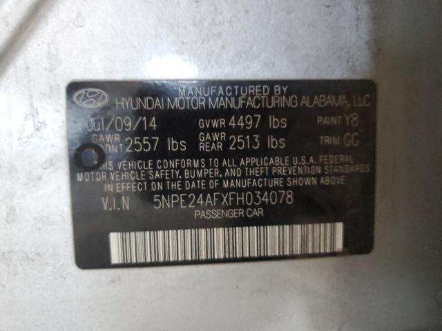 Hyundai SONATA SE 2015 5NPE24AFXFH034078 Image 12