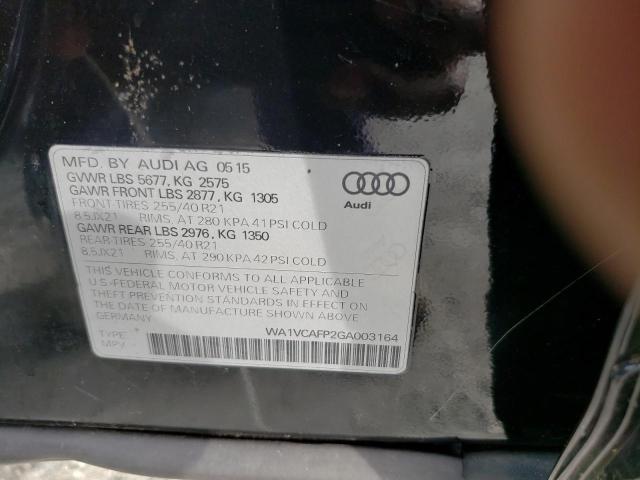 2016 AUDI SQ5 PRESTI WA1VCAFP2GA003164