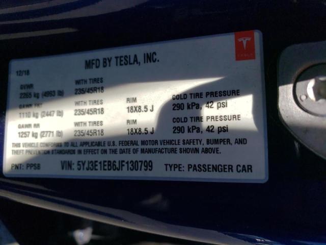 5YJ3E1EB6JF130799 Tesla MODEL 3