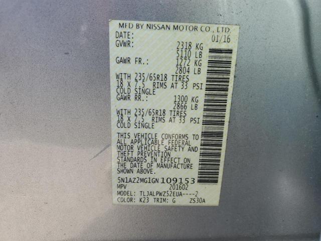 5N1AZ2MG1GN109153 Nissan MURANO S