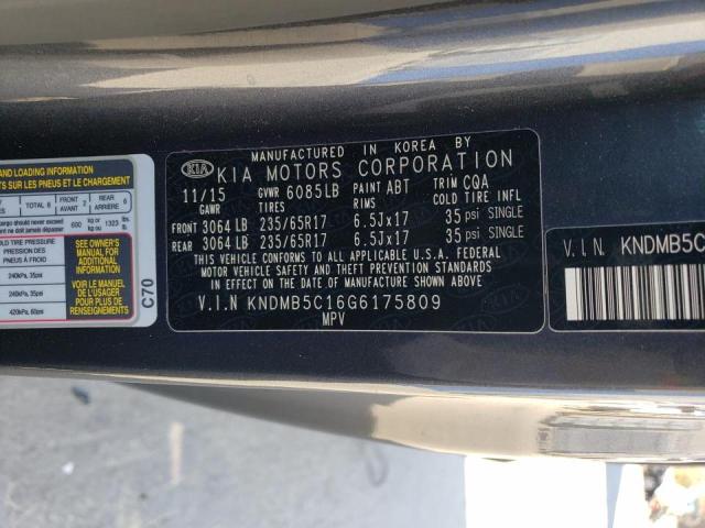 KNDMB5C16G6175809 KIA SEDONA LX