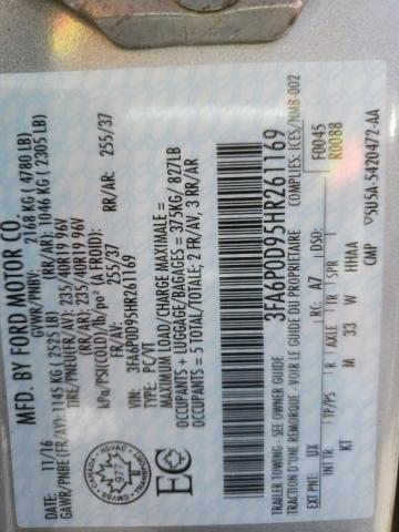 3FA6P0D95HR261169 Ford Fusion Titanium