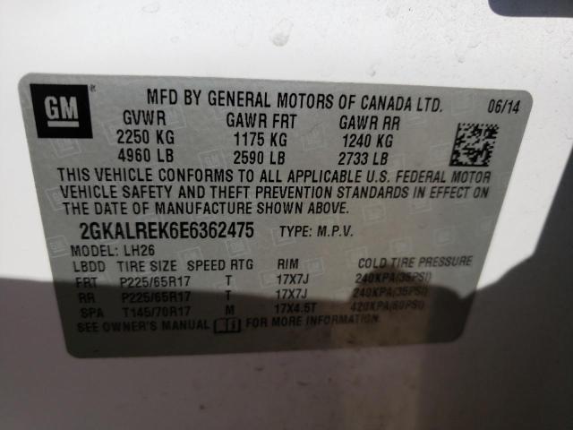 2GKALREK6E6362475 GMC Terrain Sle