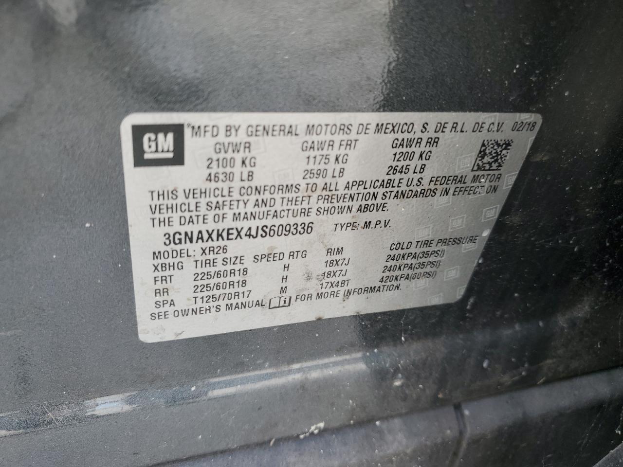 3GNAXKEX4JS609336 CHEVROLET EQUINOX 2018