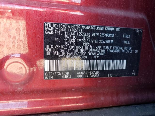 2021 TOYOTA RAV4 TRD O 2T3S1RFV6MW150094