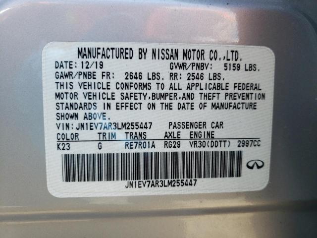 2020 INFINITI Q50 PURE - JN1EV7AR3LM255447