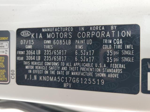 2016 KIA SEDONA L - KNDMA5C17G6125519