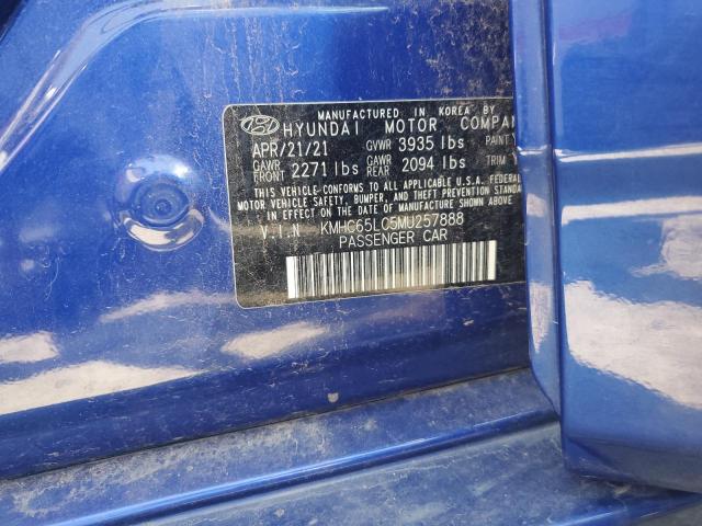 2021 HYUNDAI IONIQ BLUE - KMHC65LC5MU257888