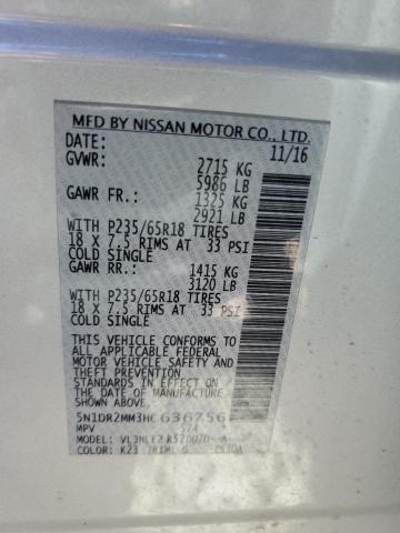 5N1DR2MM3HC636756 Nissan Pathfinder S