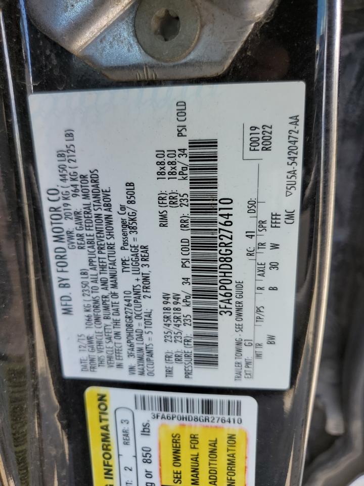 3FA6P0HD8GR276410 FORD FUSION 2016