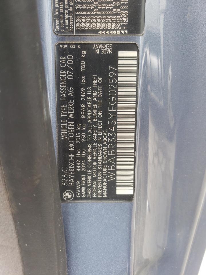 WBABR3345YEG02597 2000 BMW 323 Ci