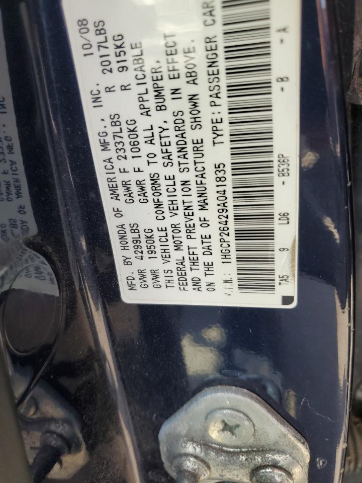 1HGCP26429A041835 2009 Honda Accord Lxp