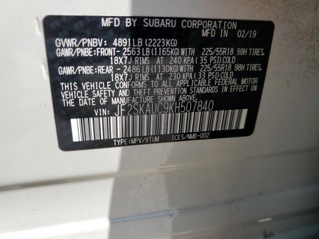 JF2SKAUC9KH507840 Subaru Forester Limited