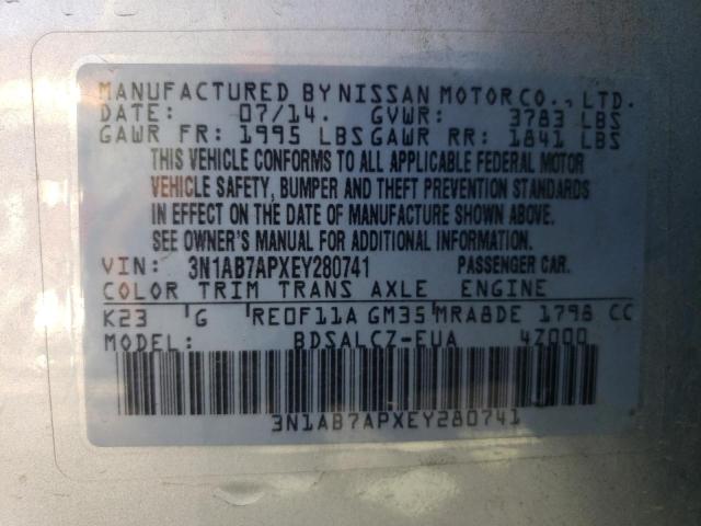 3N1AB7APXEY280741 Nissan SENTRA S