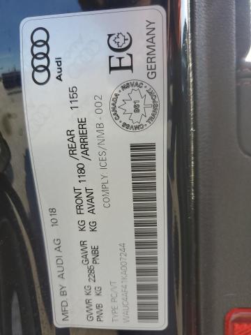 2019 AUDI S4 PRESTIG WAUC4AF41KA007244