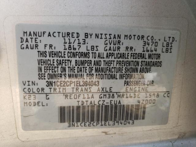 3N1CE2CP1EL394043 Nissan Versa Note S