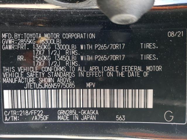 JTETU5JR6N5975085 Toyota 4Runner TR 10