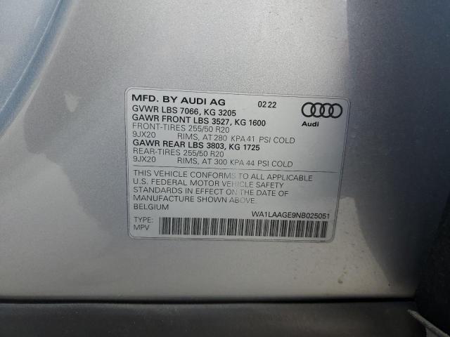 WA1LAAGE9NB025051 Audi E-Tron PRE 10