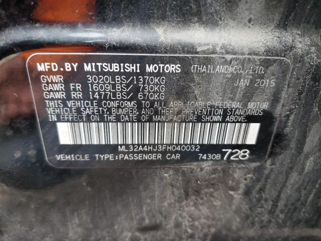 2015 MITSUBISHI MIRAGE ML32A4HJ3FH040032
