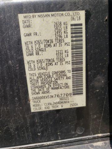 1N6DD0EV5JN767709 Nissan FRONTIER S