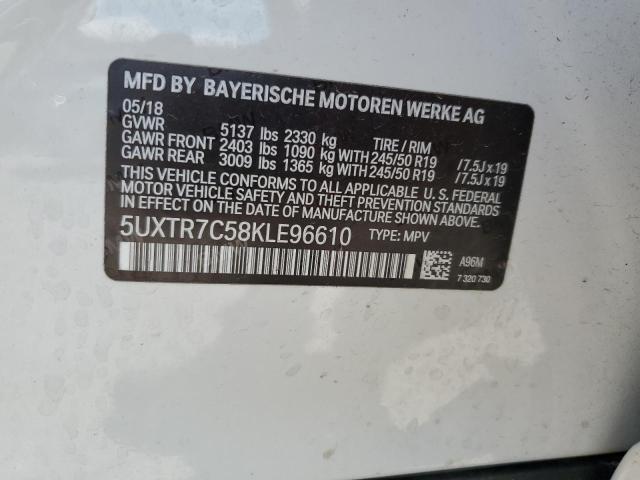 5UXTR7C58KLE96610 2019 BMW X3, photo no. 13