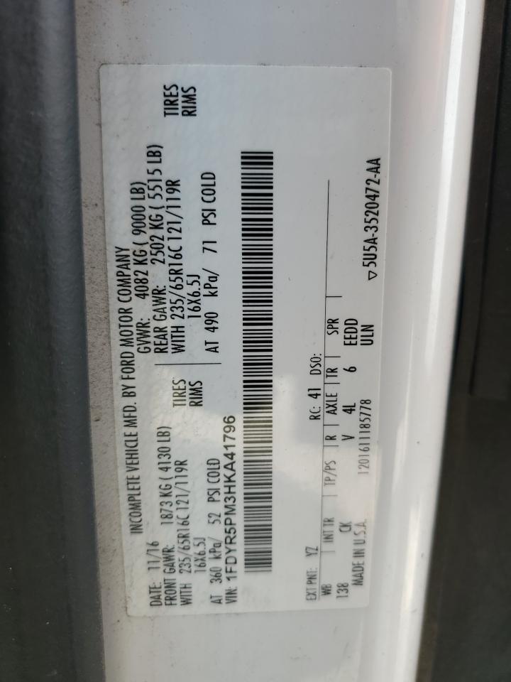 1FDYR5PM3HKA41796 FORD TRANSIT 2017