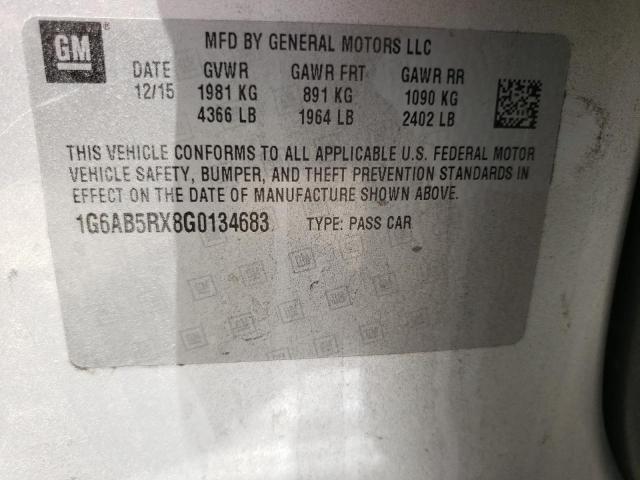 1G6AB5RX8G0134683 Cadillac ATS LUXURY