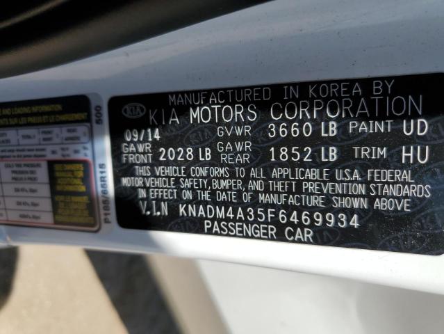 KNADM4A35F6469934 KIA RIO LX