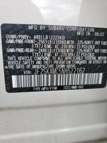 JF2SKAMC5NH522162 Subaru Forester Wilderness