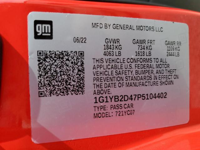 2023 CHEVROLET CORVETTE S - 1G1YB2D47P5104402